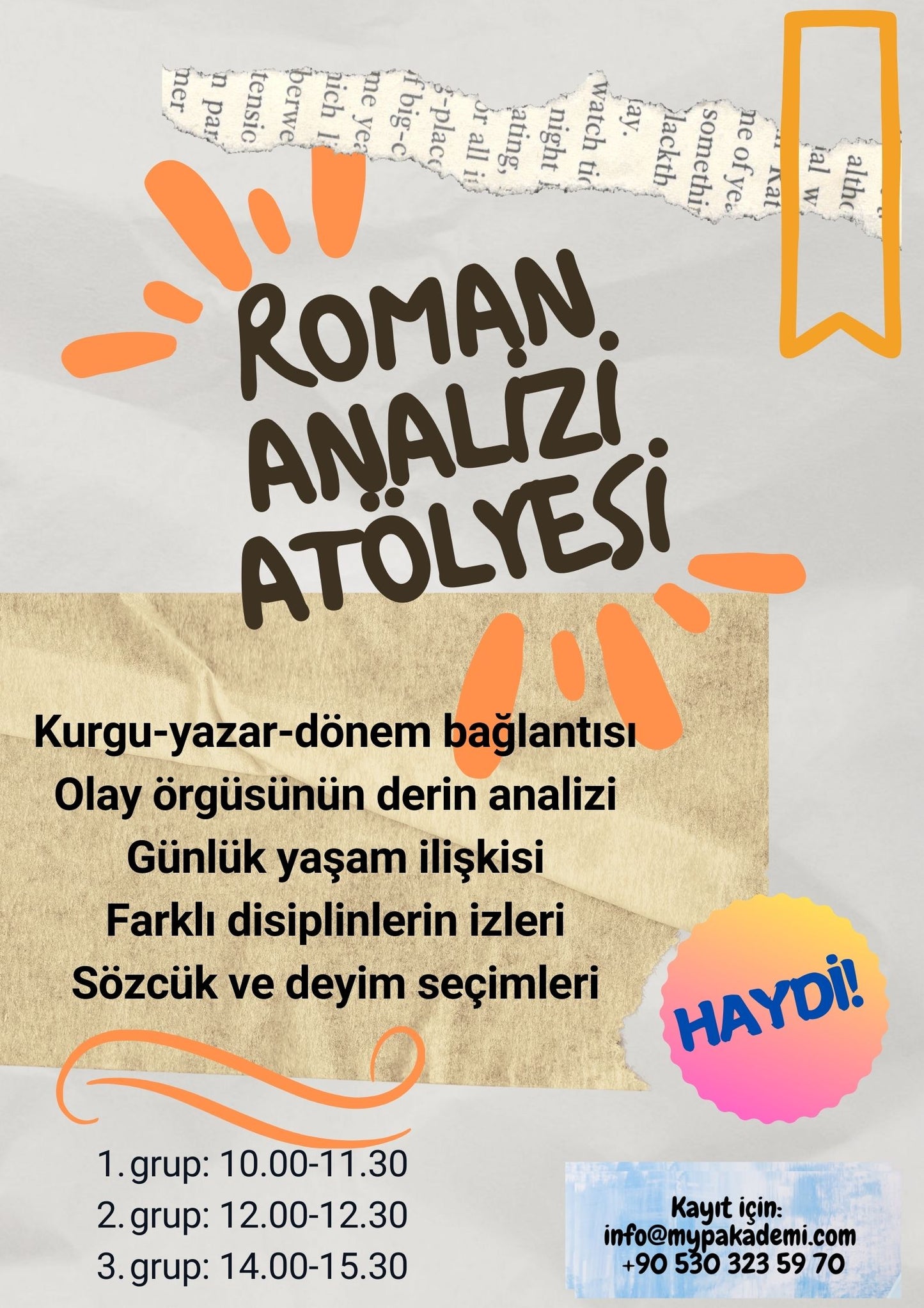 Roman Analiz Atölyesi